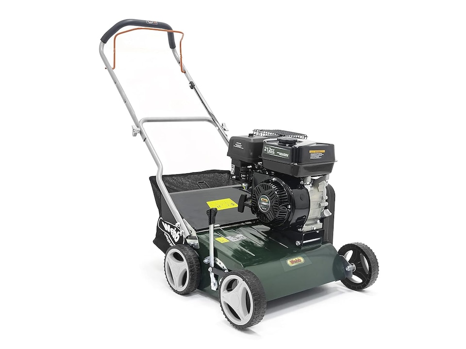 image 1 of Webb WEPS400 4 Wheel Petrol Lawn Scarifier & Raker with 40cm Working Width, 8 Depths and 45L Collection Bag - 3 Year Guarantee