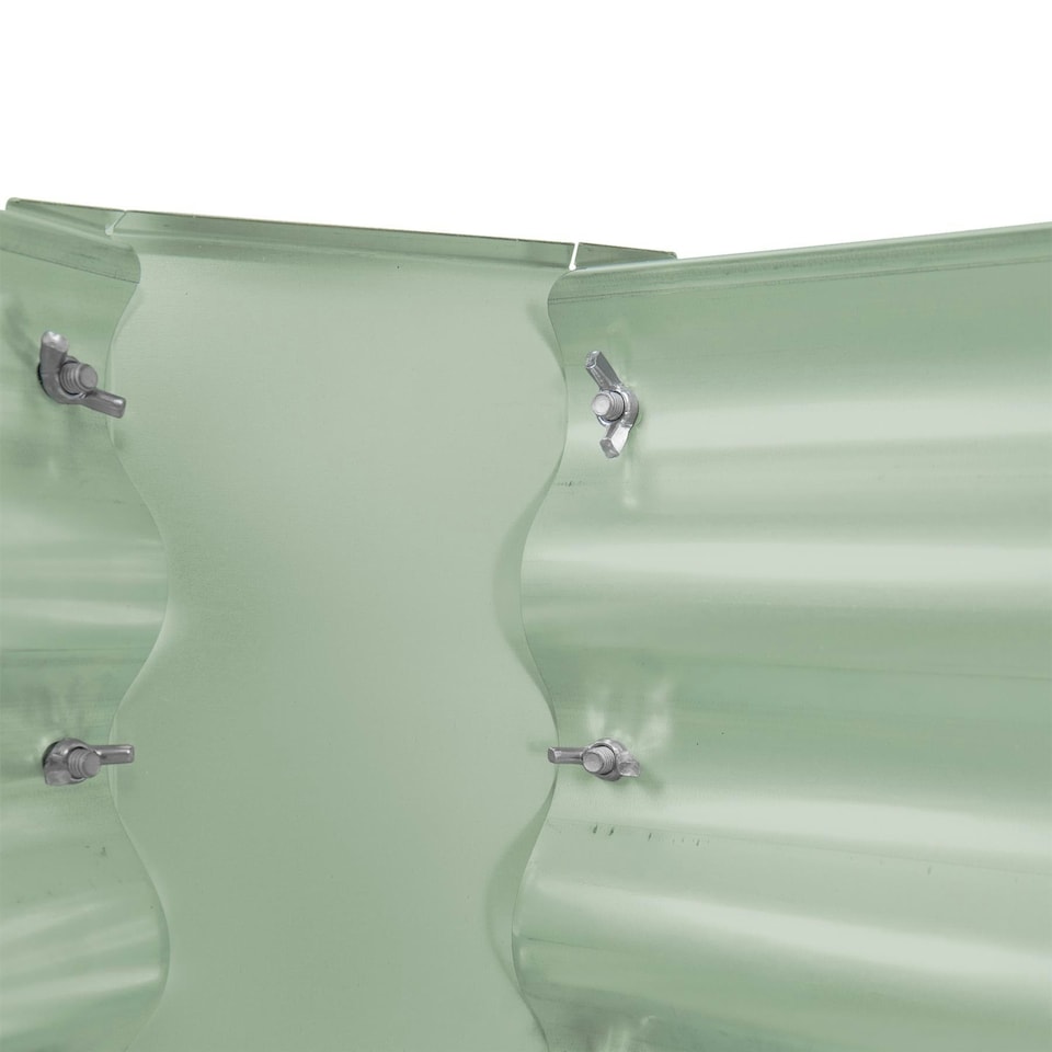 image 1 of Harbour Housewares Semicircular Steel Raised Bed - 90cm x 45cm - Green