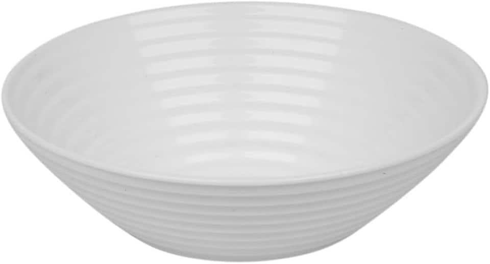 image 1 of White Opal Glass Dinner Set Plates Soup Bowls Dinnerware | White | Vienna Ribbed - 12 Pcs | 12