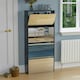 image 2 of Vida Designs Welham 4 Drawer Mirrored Shoe Cabinet Shoe Rack Storage Cupboard, Black