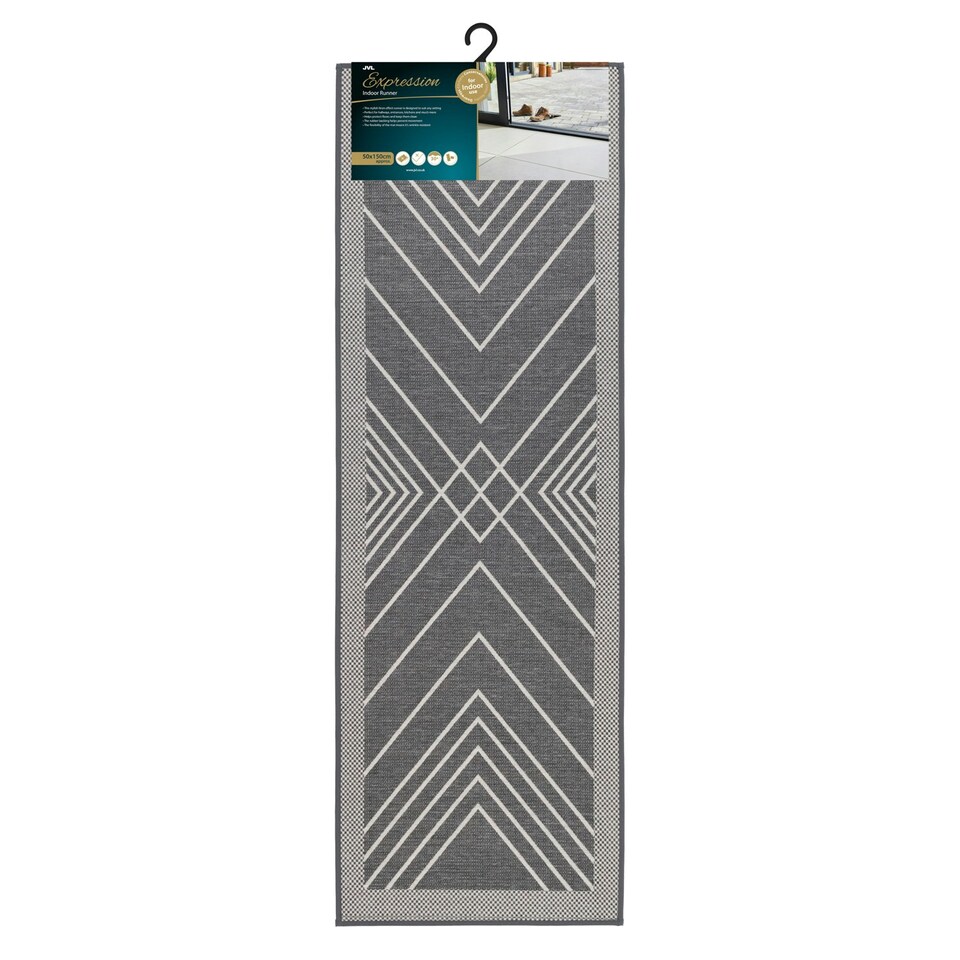 image 1 of JVLExpression Machine Washable Entrance Runner Doormat, 50x150cm - Stripes