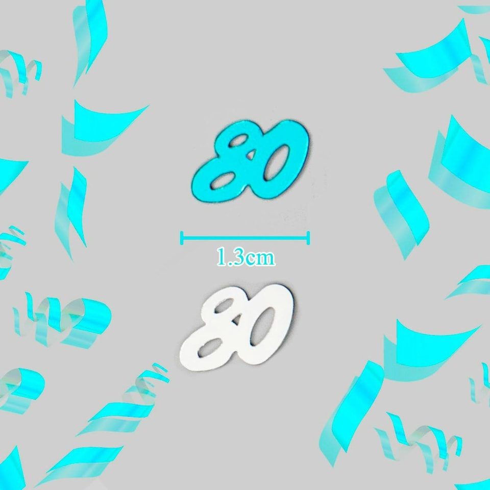 image 1 of 14g 80th Blue Happy Birthday Confetti