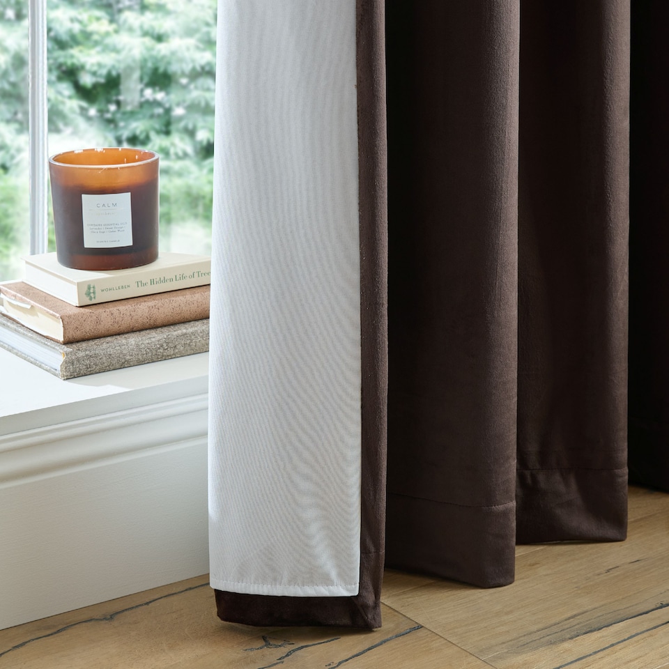 image 1 of Catherine Lansfield Super Thermal Blackout Matt Velour Eyelet Curtains