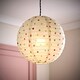 image 2 of ValueLights Annie Polka Dot Natural Fabric Globe Ball Ceiling Lamp Shade