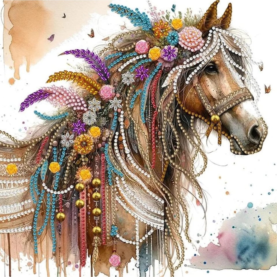 image 1 of Boho Horse Diamond Painting Kit