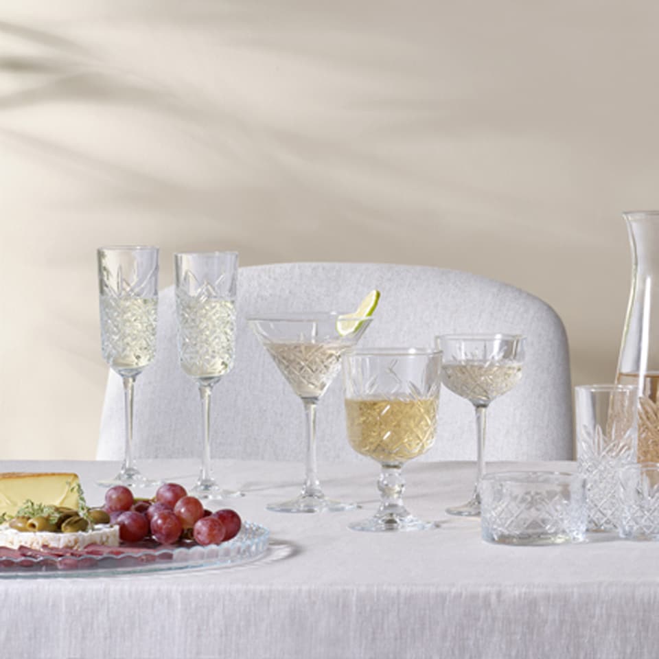 image 1 of 175ml Pasabahce Set of Glass Stemmed Champagne Flutes | Clear | 8 Glasses | 8