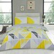 image 1 of VELVETIO Mila Geometric Duvet Cover Set Reversible Polycotton Easy Care Beddings Yellow | Ochre | Double