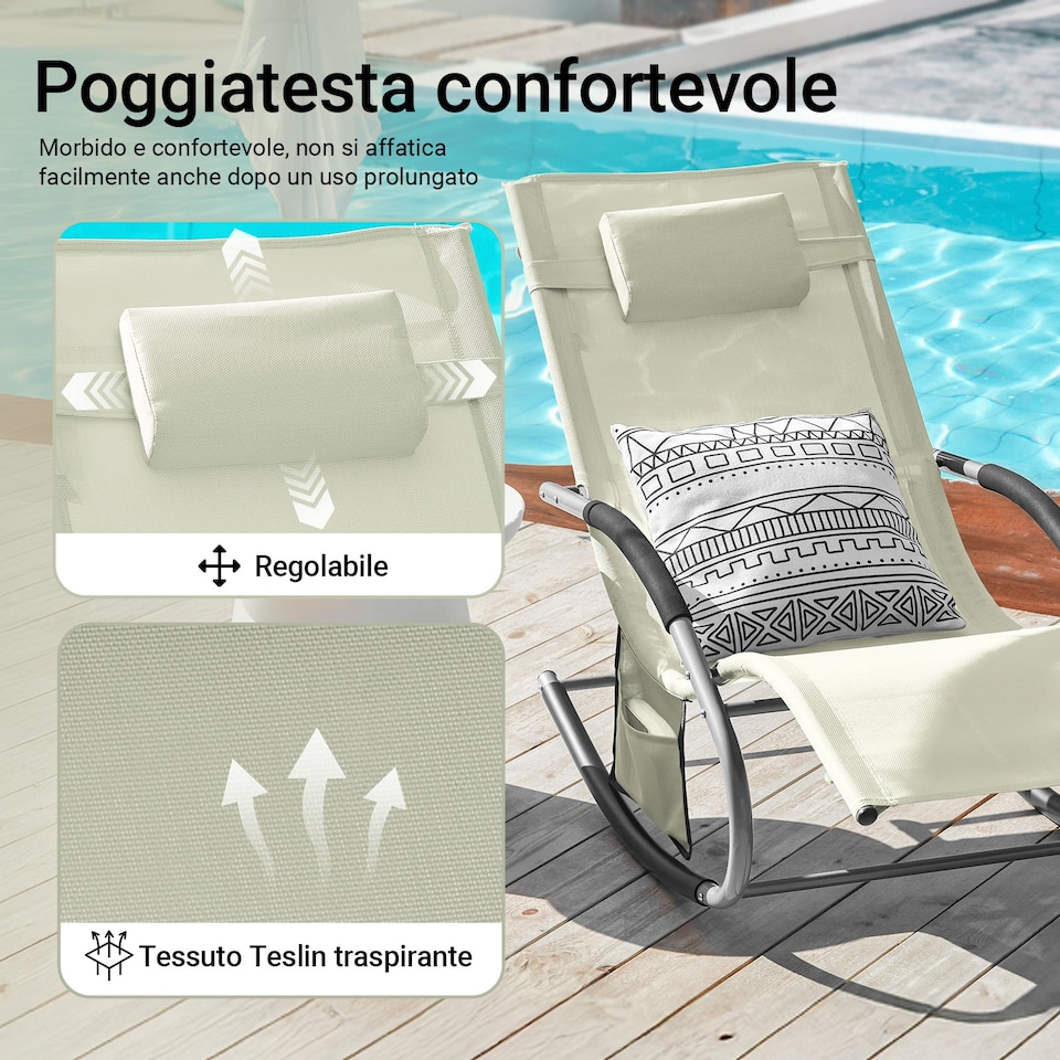 image 1 of SoBuy OGS28-MIX2,Set of 2 Outdoor Garden Rocking Sun Lounger Recliner Relaxing Chair