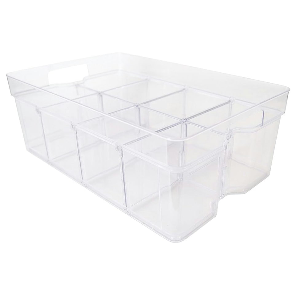 image 1 of 2 x Large (55cm x 35cm x 12.5cm) Plastic Modular Containers For Crafts, Beads & Food Clear