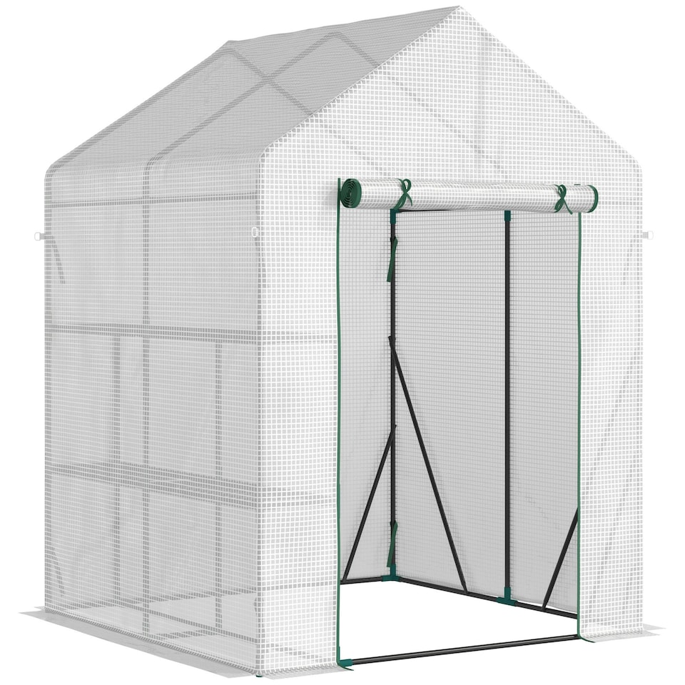 image 1 of Outsunny Greenhouse for Outdoor, Portable Gardening Plant Grow House w/ Shelf