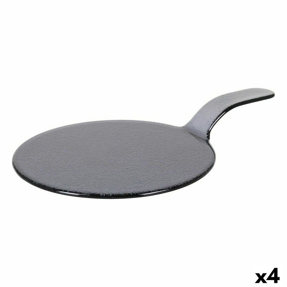 image 1 of Snack tray Viejo Valle Black With handle Glass Ø 28 x 44 cm (4 Units) N/A