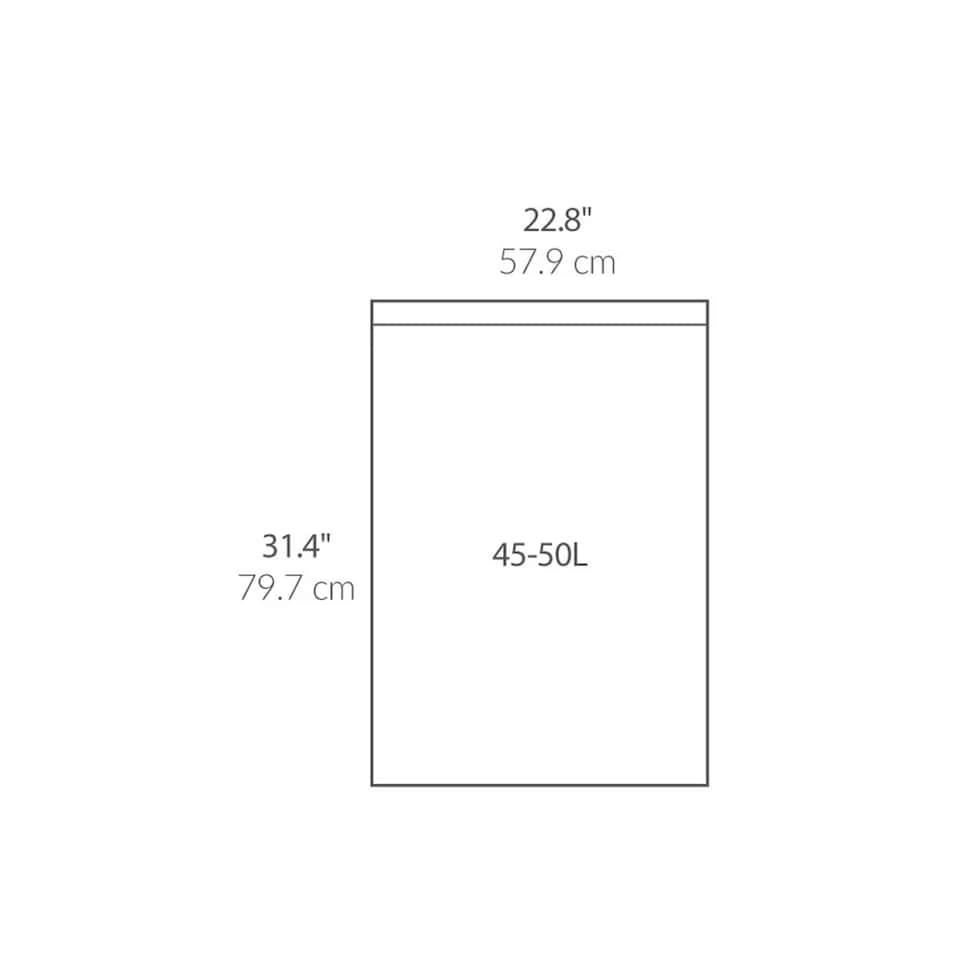 image 1 of Simplehuman 50L Code N Bin Liners, 50% Recycled Custom Fit Bin Bags, Pack of 100 | White | Code N | Code N | 5