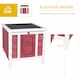 image 3 of PawHut Rabbit Hutch, Bunny Cage Outdoor Wooden House w/ Asphalt Roof, Red