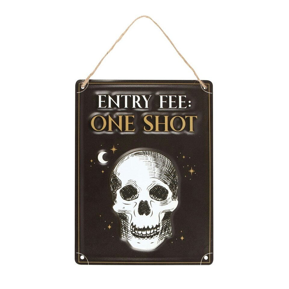 image 1 of Something Different Entry Fee One Shot Hanging Sign - Black/White/Gold - One Size