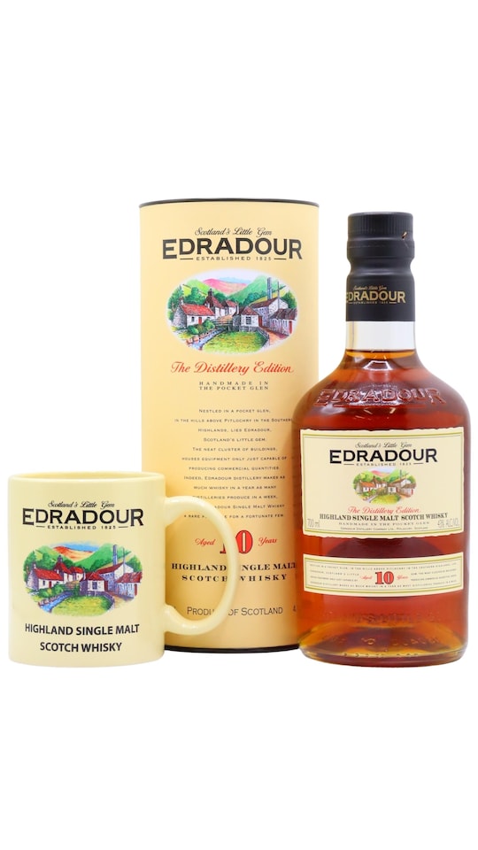 Edradour Distillery Edition Single Malt Scotch 10 year old Whisky Includes Branded Mug