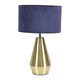 image 4 of ValueLights Jax Gold Metal Touch Dimmer Table Lamp with Navy Blue Velvet Shade