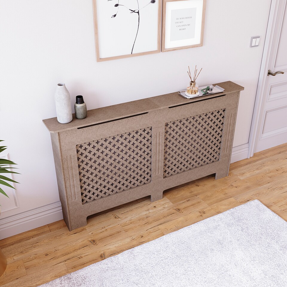 image 1 of Vida Designs Oxford Radiator Cover MDF Cabinet, Unfinished, 152cm