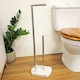 image 1 of Showerdrape Octavia White Marble & Chrome Toilet Roll Holder & Spare Paper Holder Combination