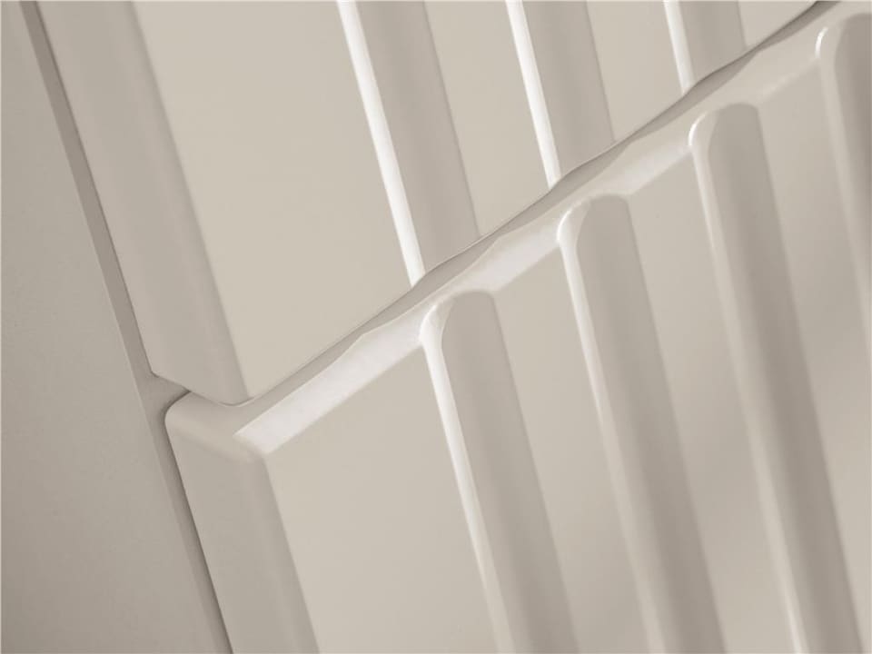 image 1 of Bathroom Vanity Unit 600mm Sink Cabinet Beige Cashmere Modern Wall Floating Fluted Ribbed Drawers Storage Adel