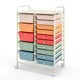 image 3 of COSTWAY 15 Drawers Storage Trolley Rolling Utility Cart Colorful