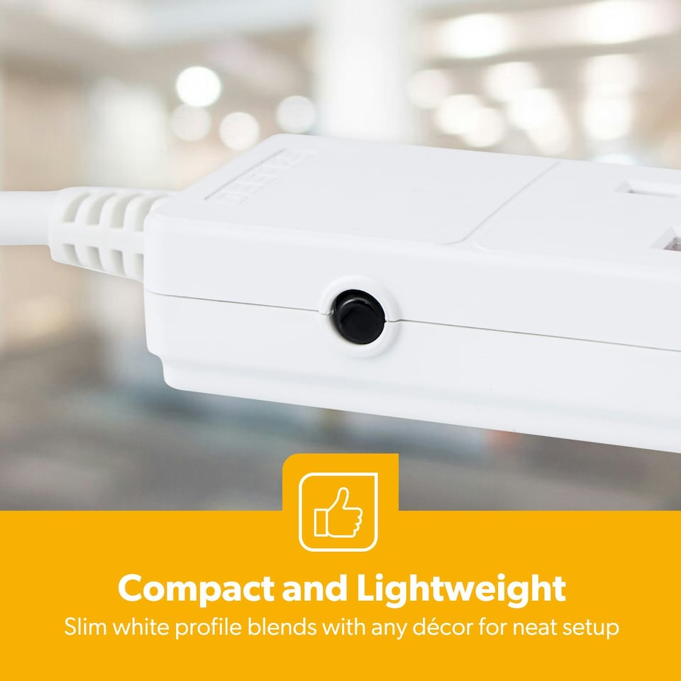 image 1 of GEEPAS 3 Gang Extension Lead With Neon Light, 2m cable