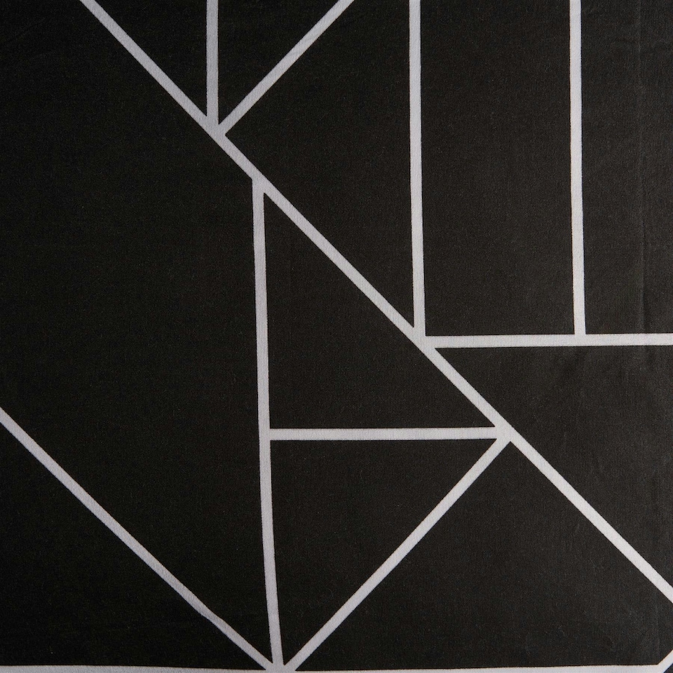 image 1 of OHS Geometric Reversible Print Duvet Cover and Pillowcase Set, King - Black