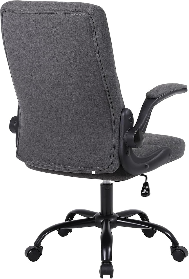 image 1 of Ergonomic Computer Desk Chair with Flip-Up Armrest, 90-105 Degrees Reclining and 360 Swivel