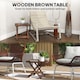 image 3 of Outsunny Wooden Folding Garden Table, Folding Side Table | Brown | Carbonised finish | 43 x 40 x 40 cm