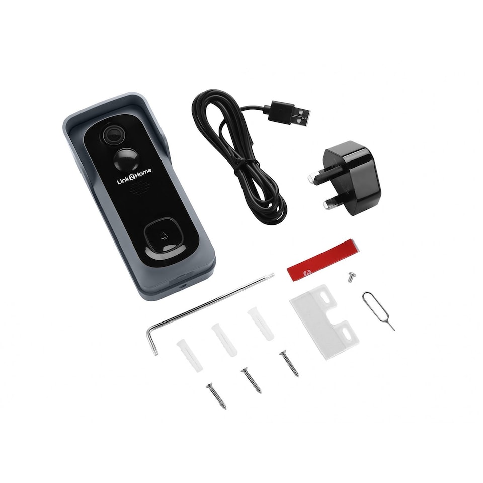 image 1 of Link2home Weatherproof (ip54) Smart Doorbell (UK Plug) | Multi | Multi Colour | Battery | 1