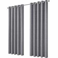 Paris Jacquard Eyelet Curtains in Grey, 167cm x 183cm | Grey | Grey