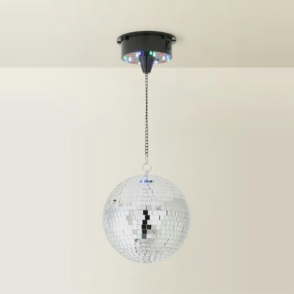 image 1 of ValueLights Disco Ball Silver Ceiling Light Pendant | Silver