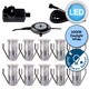 image 6 of Set of 10 - 15mm IP67 Cool White LED Decking Kit with Photocell | Chrome | Clear | 10