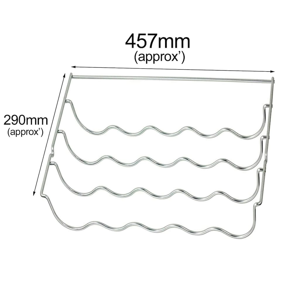 image 1 of SPARES2GO Wine Bottle Rack Shelf Insert compatible with Indesit Fridge (457 x 290 x 70mm) Silver