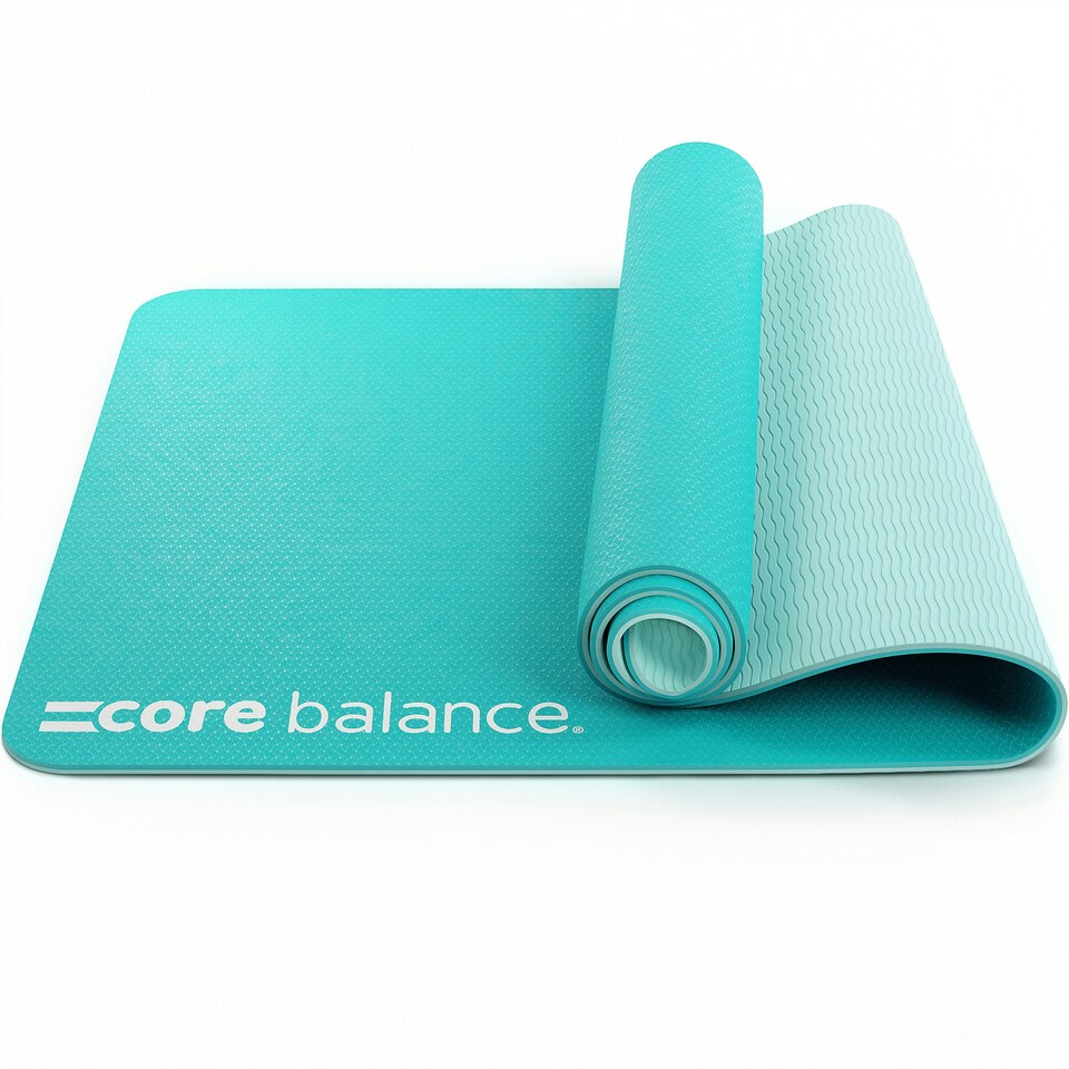 image 1 of TPE Yoga Mat with Strap (6mm Thick) - Green