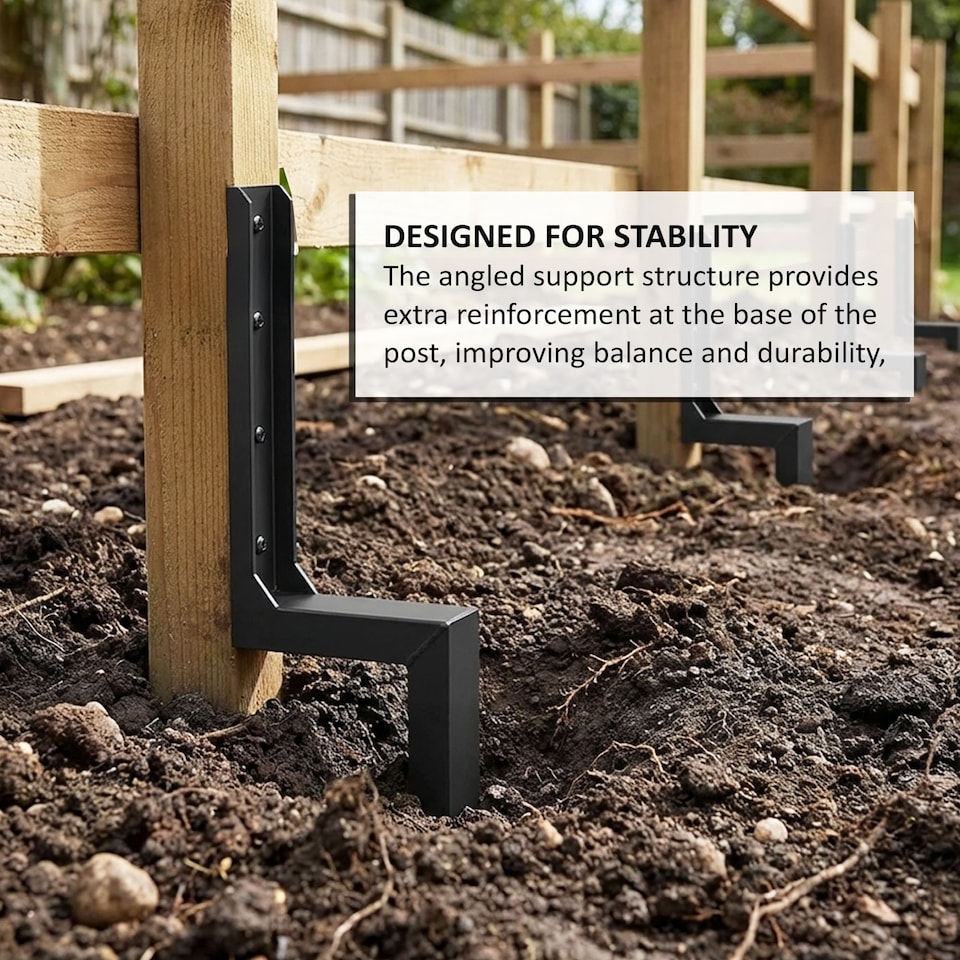 image 1 of Metal Fence Post Support and Repair Spikes | Black