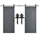 image 4 of Living and Home Rustic Barn Door Hardware Kit with Wheel Rollers 6.6ft