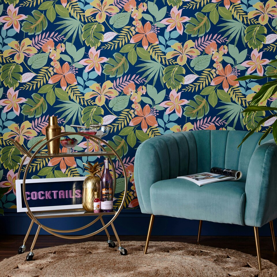 image 1 of Envy So Exotic Night Wallpaper Blue | Blue
