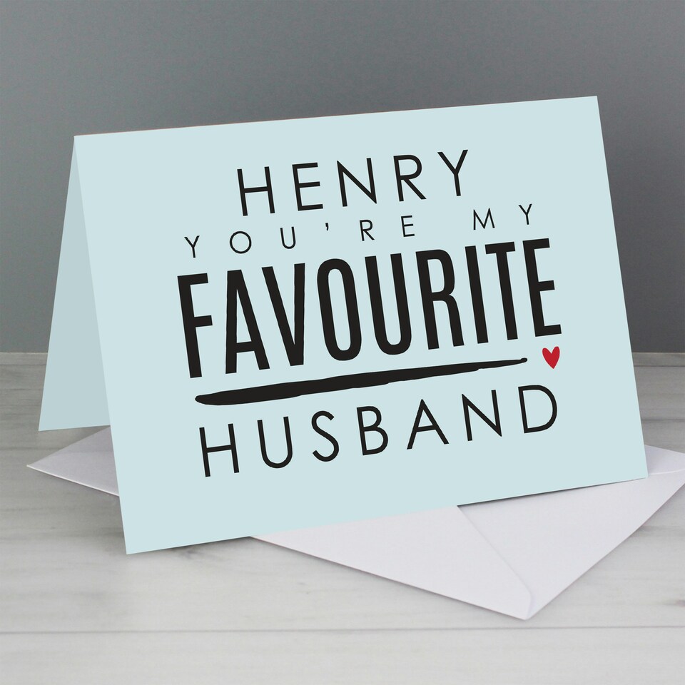 image 1 of Personalised You're My Favourite Husband Card