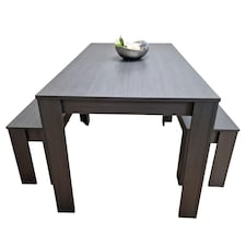 Dining Table Set with 2 Benches Dining Room and Kitchen table set of 2 Grey