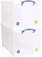 image 1 of Really Useful Box Plastic Storage 84 Litre Clear (Pack Of 2)