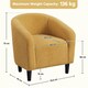 image 3 of Yaheetech Fabric Club Chair Upholstered Accent Barrel Chair Yellow | Mustard Yellow