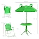 image 9 of Outsunny Foldable Patio Kids Metal Picnic Table w/ Frog Umbrella Green 4-piece