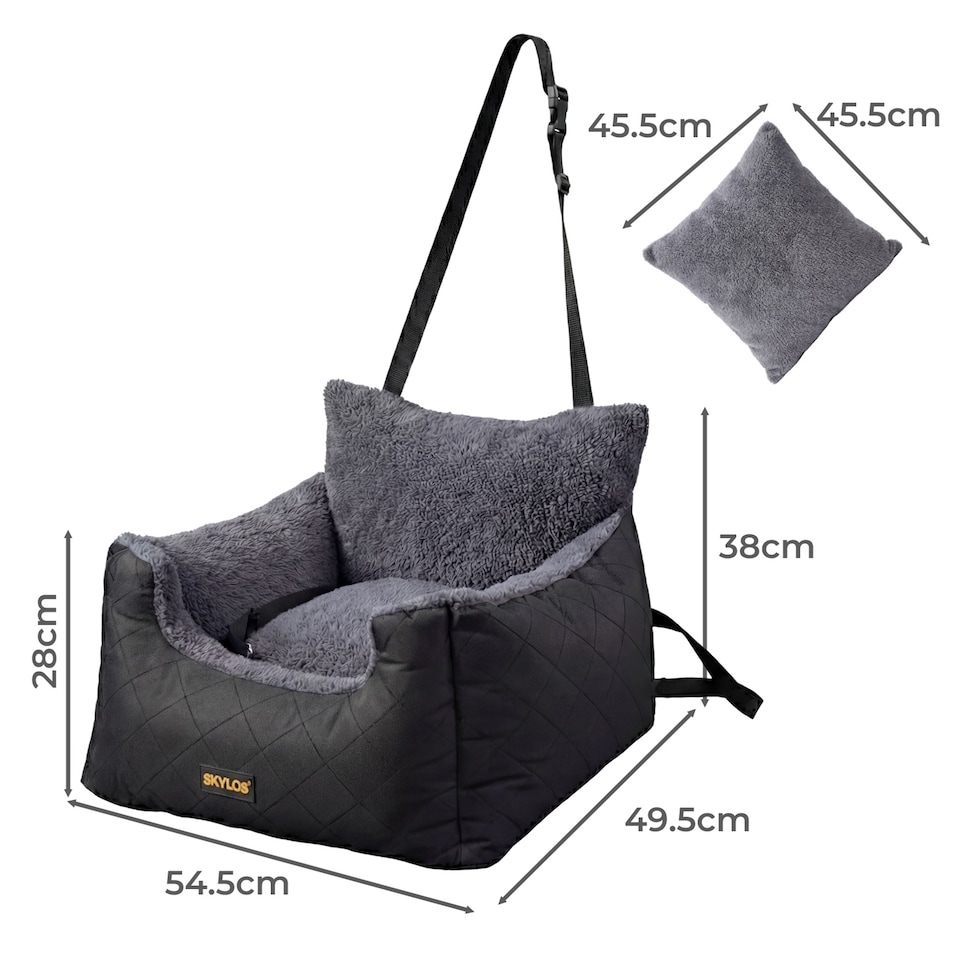 image 1 of Skylos Portable Fabric Dog Car Seat Travel Bed Booster Basket for Puppy