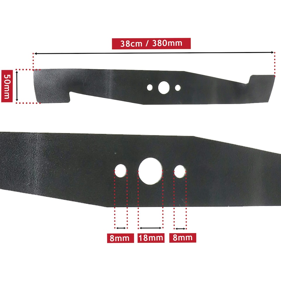 image 1 of SPARES2GO Winged Blade for Mountfield Princess 38 Mower Lawnmower 38cm 15" 181004160/0