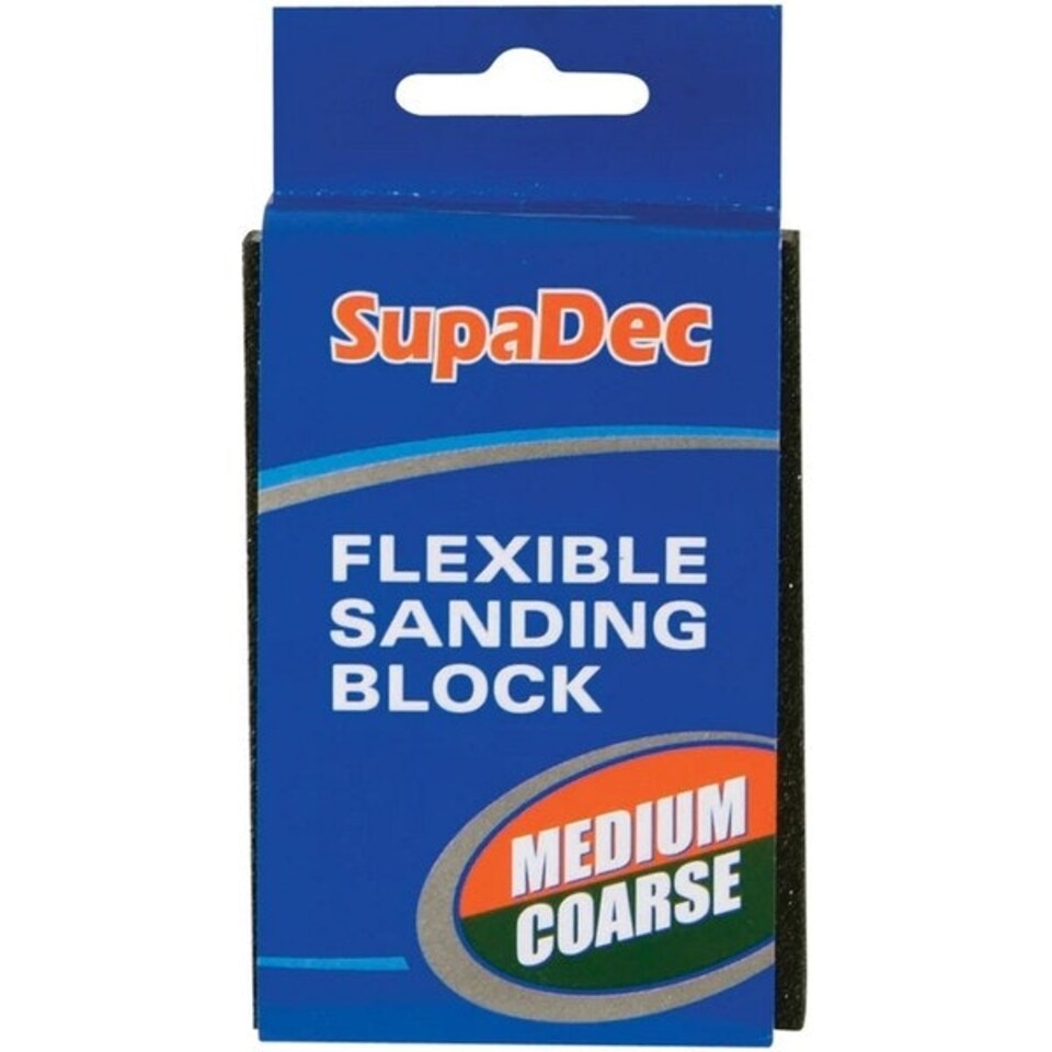 SupaDec Medium Sanding Block - Multicoloured - 13cm x 2.5cm x 7cm