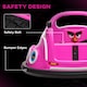 image 6 of AIYAPLAY 12V Kids Bumper Car, Angry Bird Licensed 360 degrees Children Electric Waltzer Car with Joysticks, Remote Control, Music USB LED Lights, for 3-5 Years Old, Pink