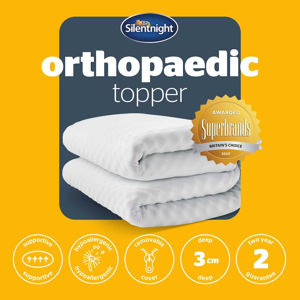 image 1 of Silentnight Orthopaedic Mattress Topper, 3cm Thick