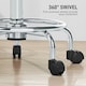 image 6 of HOMCOM PU Leather Rolling Stool, Height Adjustable Salon Chair, Grey Grey | Grey