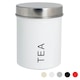 image 1 of Harbour Housewares White Round Metal Kitchen Tea Canister Kitchen Caddy Kitchen Storage Containers Canisters