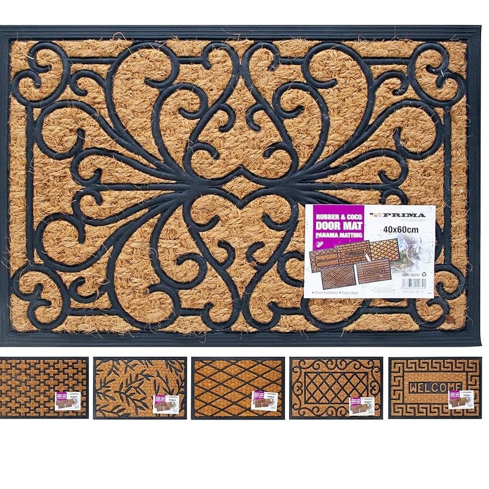 image 1 of Home Entryway Heavy Duty Non Slip Door Mat Panama Home Welcome Coir